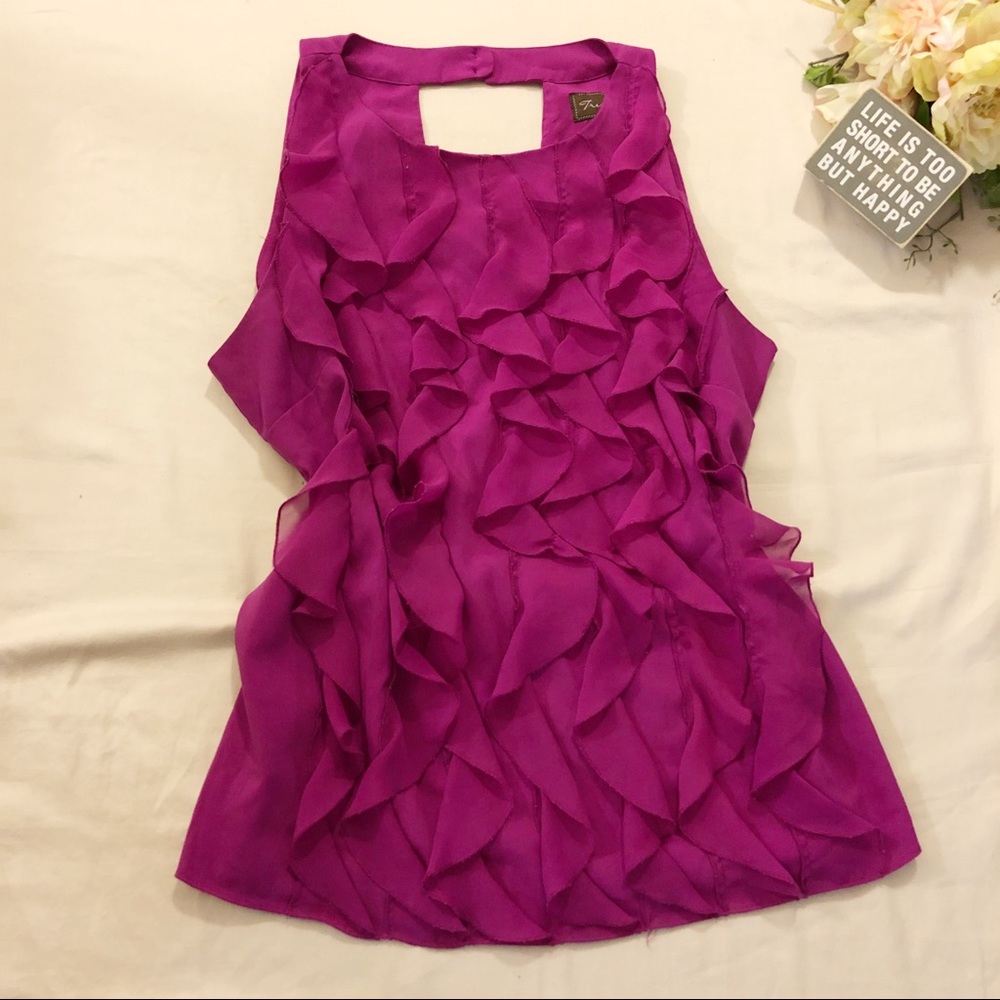 Trulli Magenta Ruffle Tank Size L